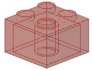 Lego Stein 2 x 2 x 1 (3003) transparent rot