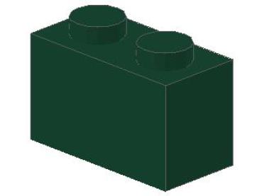Lego Stein 1 x 2 x 1 (3004) dunkel grün