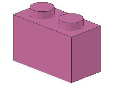 Lego Brick 1 x 2 x 1 (3004) dark pink