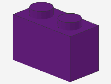 Lego Brick 1 x 2 x 1 (3004) dark purple