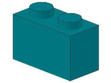 Lego Brick 1 x 2 x 1 (3004) dark turquoise