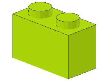 Lego Brick 1 x 2 x 1 (3004) lime