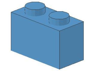 Lego Brick 1 x 2 x 1 (3004) medium blue