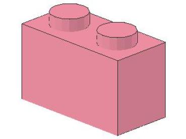 Lego Brick 1 x 2 x 1 (3004) pink