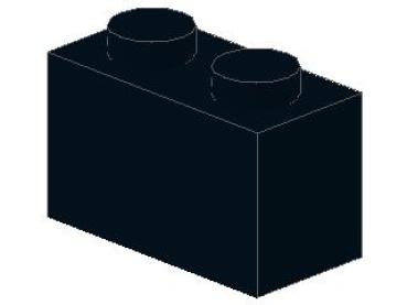 Lego Brick 1 x 2 x 1 (3004) black