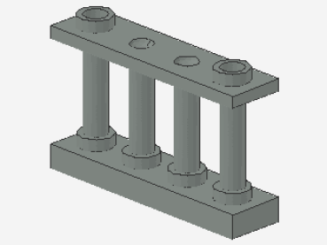 Lego Zaun 1 x 4 x 2 (30055) hell grau