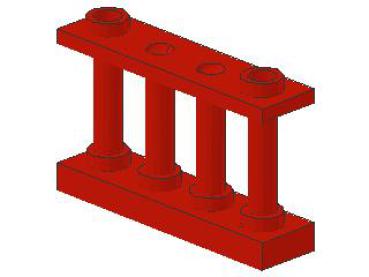 Lego Fence 1 x 4 x 2 (30055) red