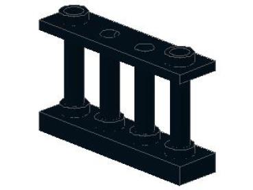 Lego Fence 1 x 4 x 2 (30055) black