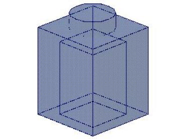 Lego Brick 1 x 1 x 1 (3005) transparent dark blue