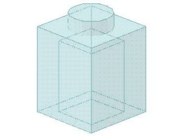 Lego Stein 1 x 1 x 1 (3005) transparent hell blau