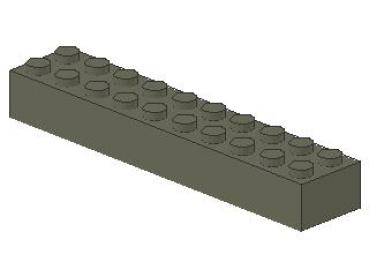 Lego Brick 2 x 10 x 1 (3006) dark gray