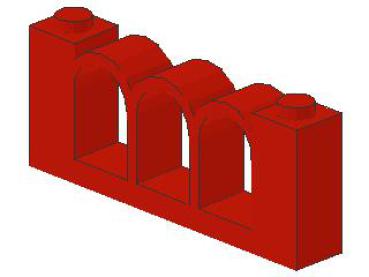 Lego Fence 1 x 6 x 2 (30077) red