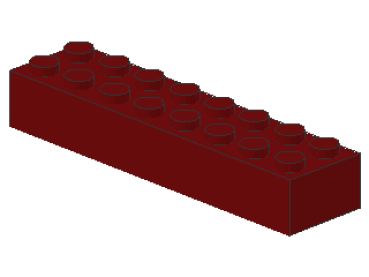 Lego Brick 2 x 8 x 1 (3007) dark red