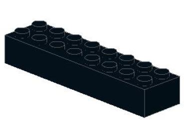 Lego Brick 2 x 8 x 1 (3007) black