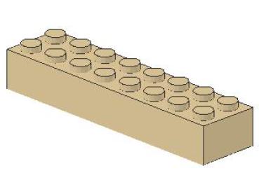 Lego Brick 2 x 8 x 1 (3007) tan