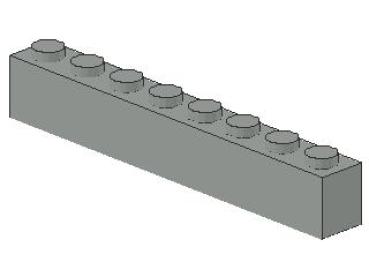 Lego Brick 1 x 8 x 1 (3008) light gray