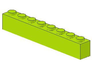 Lego Brick 1 x 8 x 1 (3008) lime