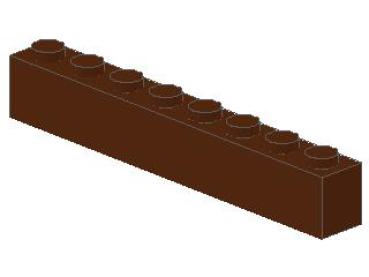 Lego Stein 1 x 8 x 1 (3008) rötlich braun