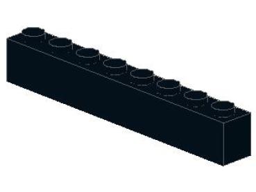 Lego Brick 1 x 8 x 1 (3008) black