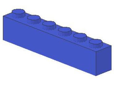 Lego Brick 1 x 6 x 1 (3009) blue violet