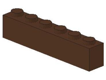 Lego Brick 1 x 6 x 1 (3009) brown