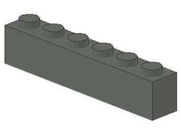 Lego Brick 1 x 6 x 1 (3009) dark bluish gray