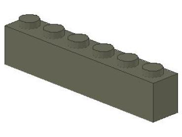 Lego Brick 1 x 6 x 1 (3009) dark gray