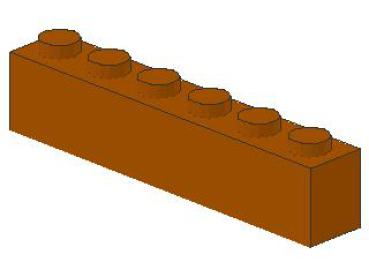 Lego Brick 1 x 6 x 1 (3009) dark orange