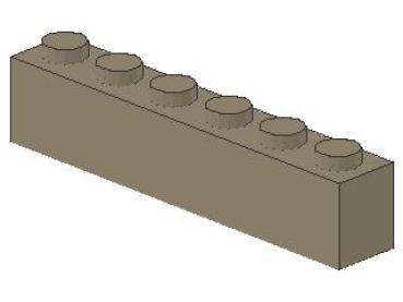 Lego Brick 1 x 6 x 1 (3009) dark tan