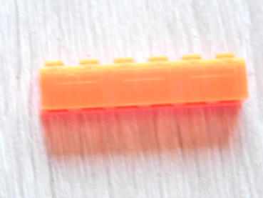 Lego Brick 1 x 6 x 1 (3009f2) transparent neon orange