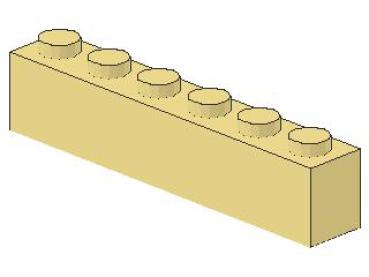 Lego Brick 1 x 6 x 1 (3009) light yellow