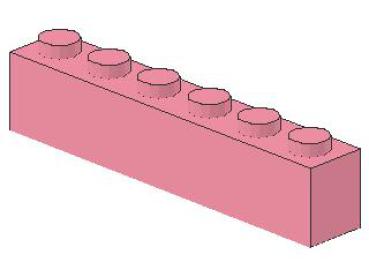 Lego Brick 1 x 6 x 1 (3009) pink