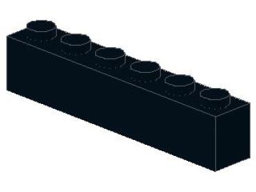 Lego Brick 1 x 6 x 1 (3009) black