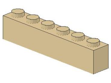 Lego Brick 1 x 6 x 1 (3009) tan