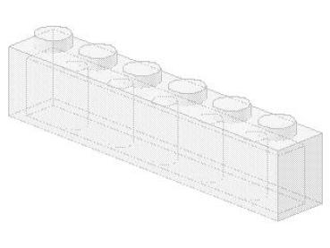 Lego Brick 1 x 6 x 1 (3009) transparent