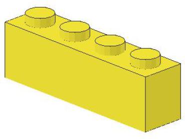 Lego Brick 1 x 4 x 1 (3010) bright light yellow