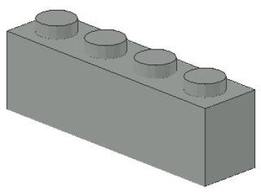 Lego Brick 1 x 4 x 1 (3010) light gray