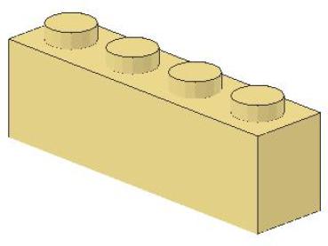 Lego Brick 1 x 4 x 1 (3010) light yellow