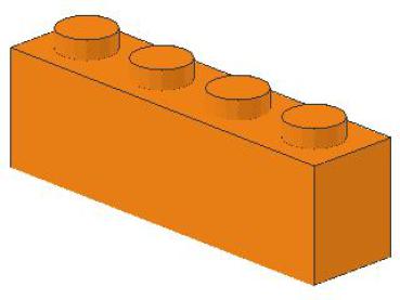 Lego Brick 1 x 4 x 1 (3010) orange