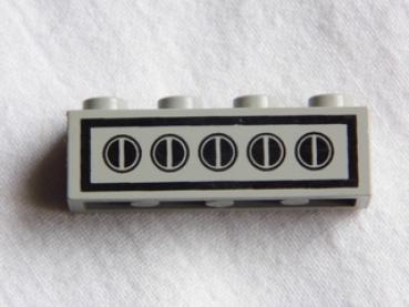 Lego Brick, decorated 1 x 4 x 1 (3010p41) light gray