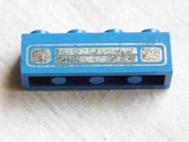 Lego Brick, decorated 1 x 4 x 1 (3010pb035s) blue