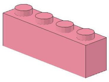 Lego Stein 1 x 4 x 1 (3010) pink