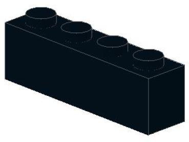 Lego Brick 1 x 4 x 1 (3010) black