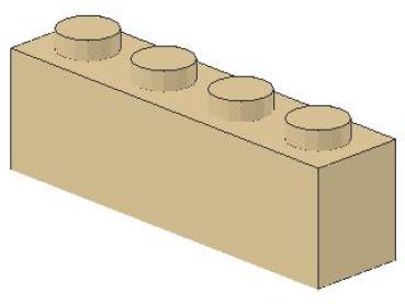 Lego Brick 1 x 4 x 1 (3010) tan