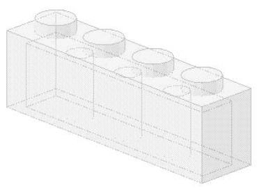 Lego Brick 1 x 4 x 1 (3010) transparent