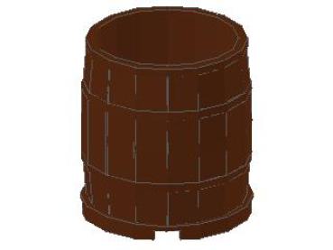 Lego Barrel 4 x 4 x 3.5 (30139) reddish brown