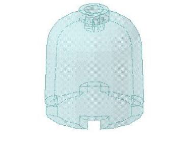 Lego Brick, round 2 x 2 x 1 2/3 (30151a) transparent light blue