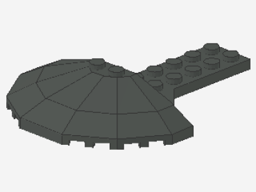 Lego Plate, modified 2 x 6 (30195) dark gray