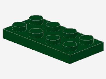 Lego Platte 2 x 4 (3020) dunkel grün