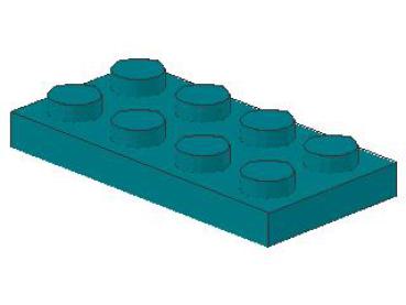 Lego Platte 2 x 4 (3020) dunkel türkis